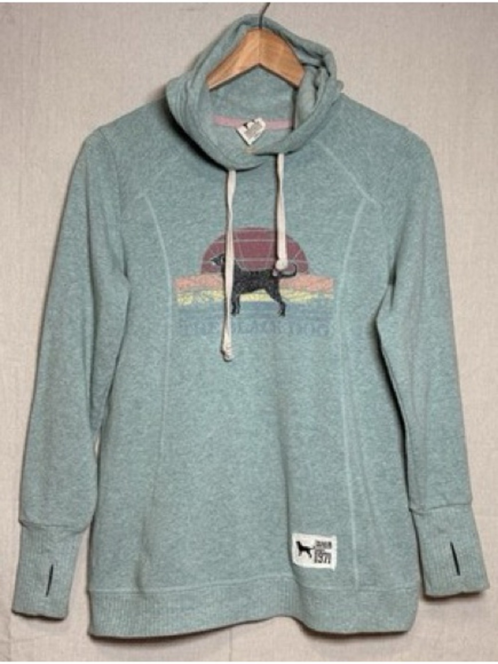 Black Dog Vintage Collection Hoodie Comfy Fall Winter Cozy EUC XS